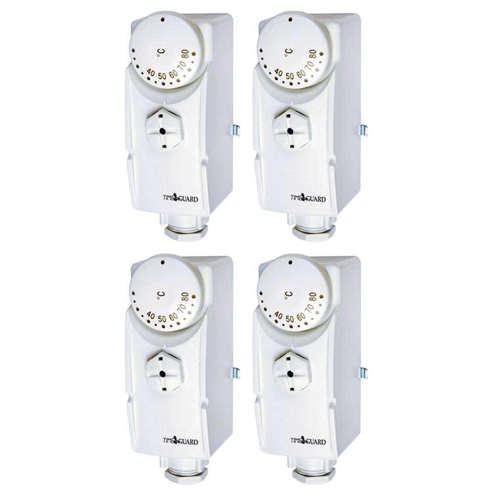 4 x Timeguard TRT044 Cylinder / Pipe Central Heating Thermostats 40°C - 80°C