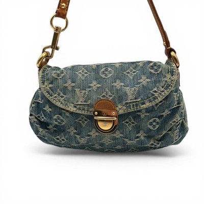 Louis Vuitton Monogram Denim Blue Mini Pleaty One Shoulder Bag LV