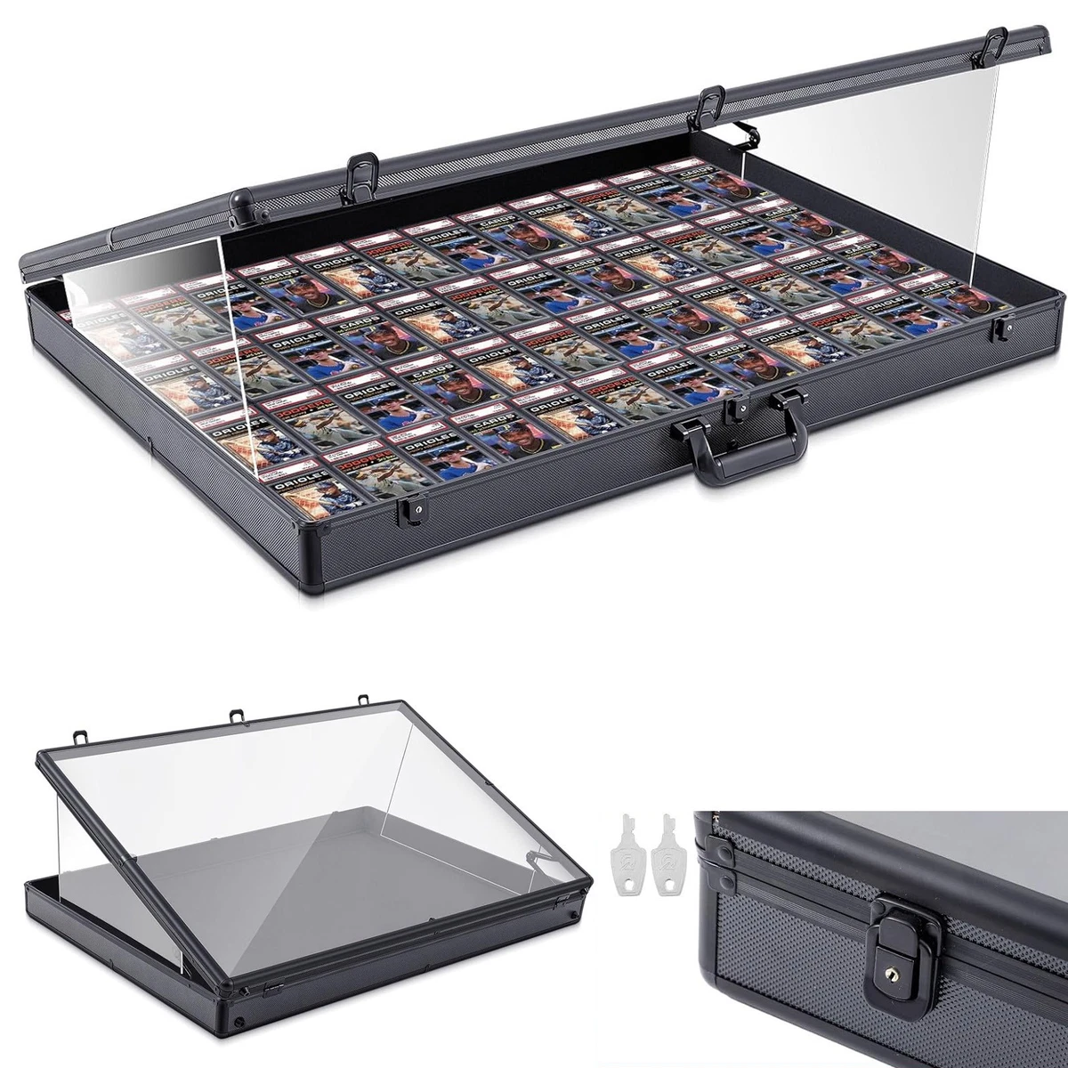 cardfight vanguard card sleeves Amazon.com: Sports Card Display Case Trade Show Display Case for TCG  Pokemon Trading Cards and Jewelry Table Top Display Hold Upto 52 Slabs Made  of Aluminum Acrylic Glass Anti Theft Lock Portable main image 1