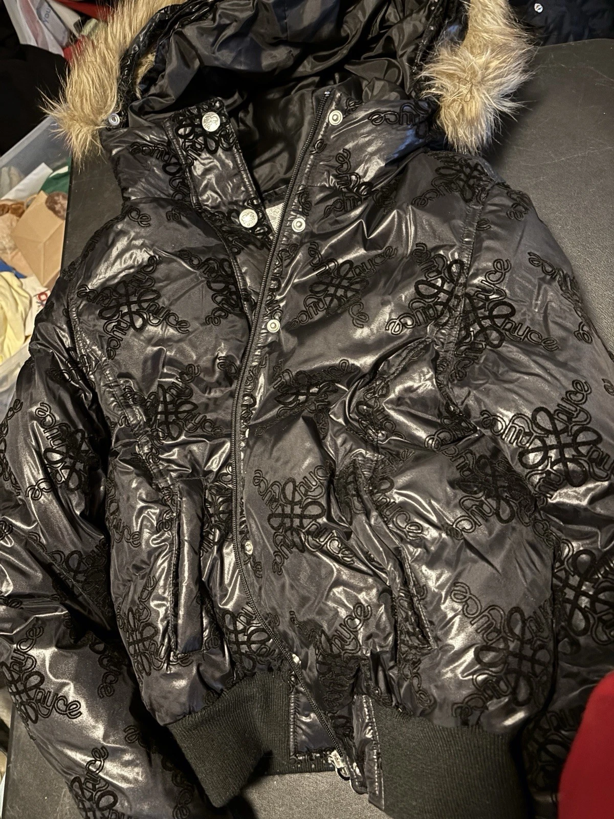 Vintage 90s Y2K ENYCE Woman M Quilted Puffer Jacket Winter Coat 96312 BLACK