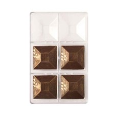Stampo in policarbonato 6 cioccolatini Piatti Quadrati 7,5 x 7,5 x h 1,5 cm D...