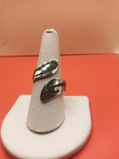 Navajo Vintage Bypass Turquoise And Red Coral Inlay Ring Signed DJN Mid 60's  9 