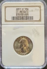 1951-D  Washington Silver Quarter  NGC MS66     Free US Shipping