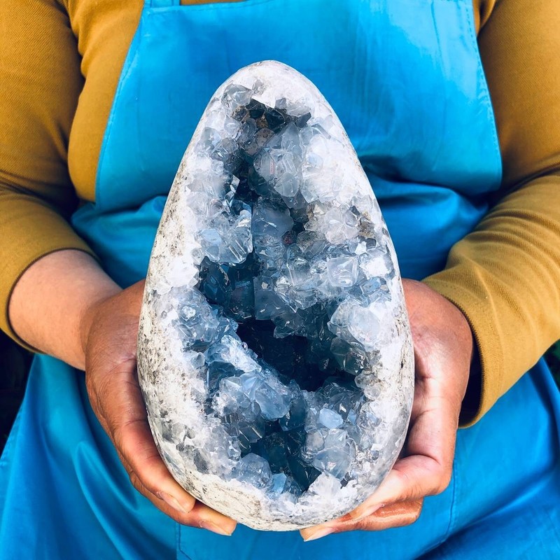 6.49 LB Large Natural Celestite Geode Crystal Cluster Healing Specimen 4469