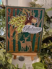 STAMPIN UP CARD KIT - LEAVES & ACORNS AUTUMN WISHES CARD KIT MAKES 4 LL-69