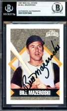 Bill Mazeroski Beckett BAS Signed 1991 MDA All Stars Autograph