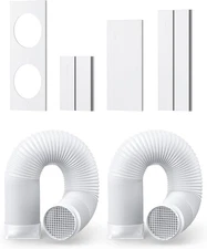 Adjustable Portable Air Conditioner Window Vent Kit for Dual Hose with 5.9 Inch 