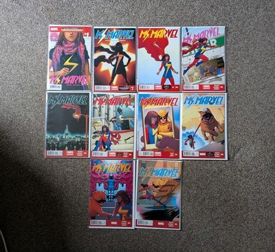 10x Ms Marvel #1 2 3 4 5 6 7 8 9 & 10 Marvel Comics 2014 Bundle Lot Kamala Khan