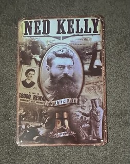 NED KELLY Metal Tin Sign Retro Rustic Man Cave Decor Sign Bar 20 X 30 CM