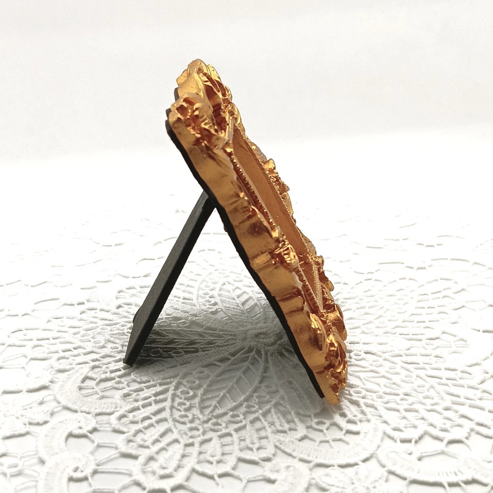 Mini impressão artística Approaching Storm Landscape em moldura ornamentada estilo vintage dourado - Imagem 2 de 2