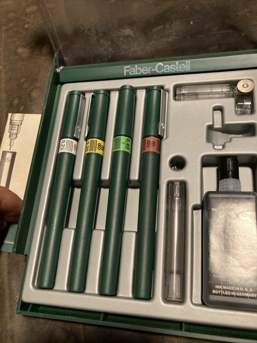 FABER-CASTELL TG1-S TECHNICAL PEN SET WITH INSTRUCTIONS ; PRE