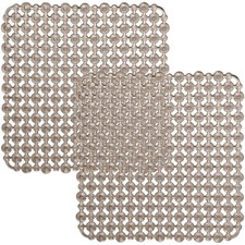 Kitchen Sink Mat 2 Pack 11x11 Inch Gray Plastic PVC Protector Dish Drying