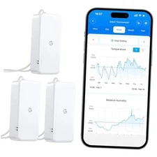  262ft Bluetooth Hygrometer Thermometer Pack H5110, Mini Humidity Temperature 3