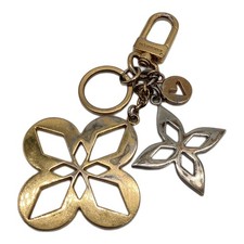 Authentic LOUIS VUITTON Maltage Blossom Key Ring M00002 Gold Silver Bag Charm