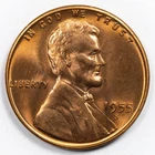 1955-S 1c Lincoln Wheat Cent Uncirculated Red