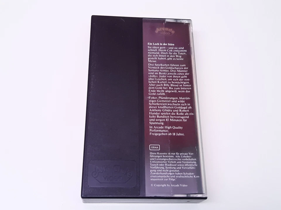 Ein Loch in der Stirn 1968 Uncut VHS German PAL Arcade Video Glasbox Robert Hund - Bild 2 von 4