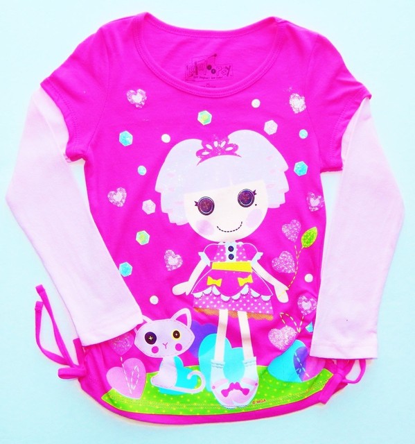 LALALOOPSY JEWEL SPARKLES Pink LongSleeve Shirt MockLayer Tee Girls