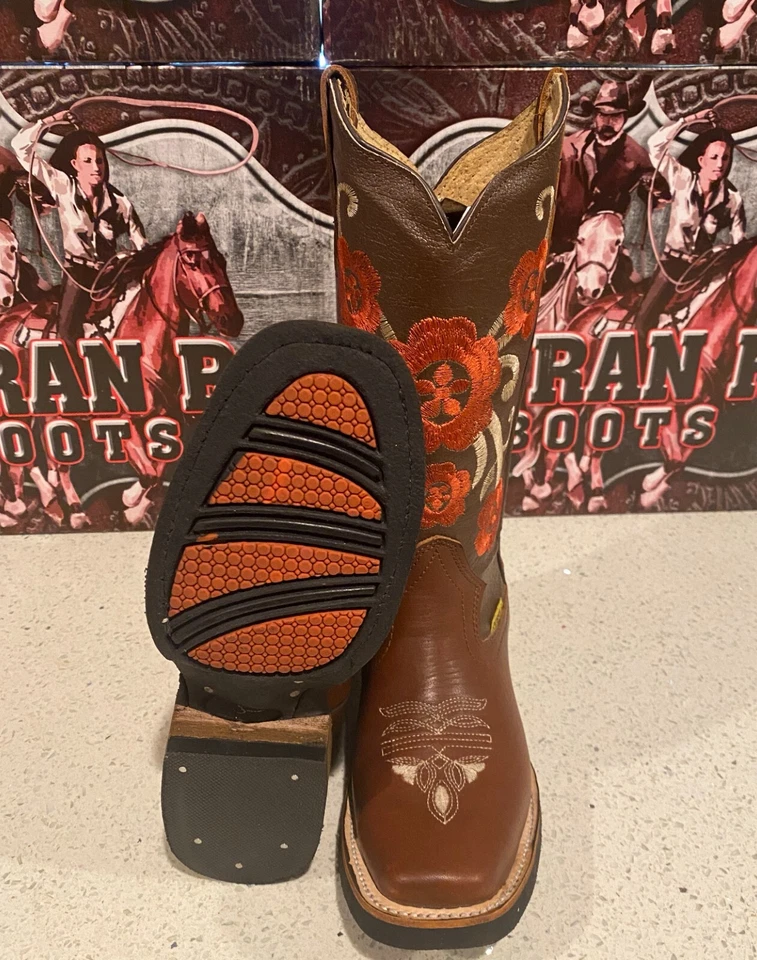 Botas vaqueras de cuero Bota Vaquera de Mujer Western Rodeo punta cuadrada  Foto 3 de 4