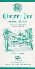 1940's Chester Inn Chester Vermont Brochure