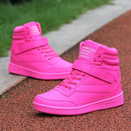 Mode Damen Sneakers Hidden Wedge Keilabsatz High Top Schnürung Schuhe DE 35-40- - Bild 3 von 17