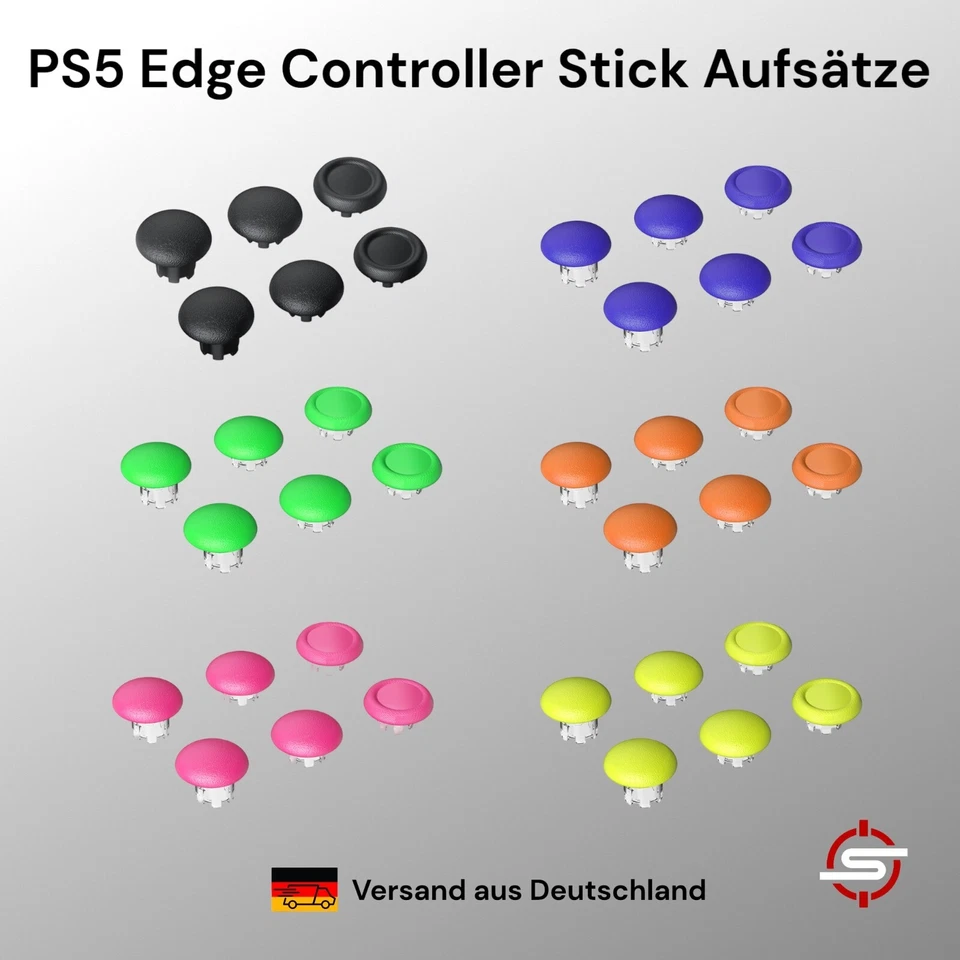 MARKENLOS PS5 Edge Controller 6 Ersatz Stick Aufsätze Zubehör Thumbstick in vers. Farben