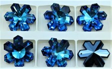 Swarovski 6707 - Snowflake - 35mm   Bermuda Blue. 1 piece per pack - Vintage