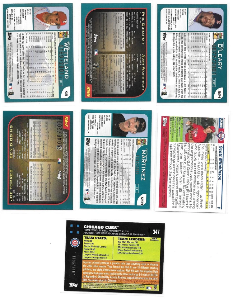 Topps Baseball Gold Parallel Numbered Inserts - Various Years - You Pick - Image 2 of 2