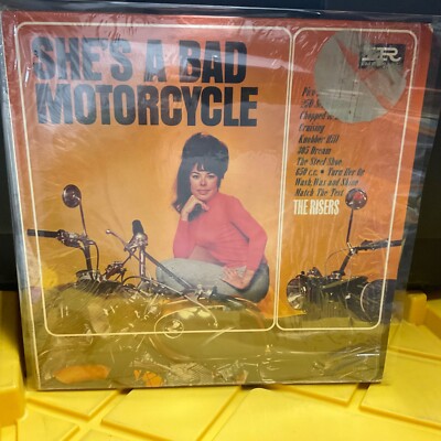 THE RISERS - SHE'S A BAD MOTORCYCLE 1964 MONO LP-12269 VG+/VG+ shrink SURF