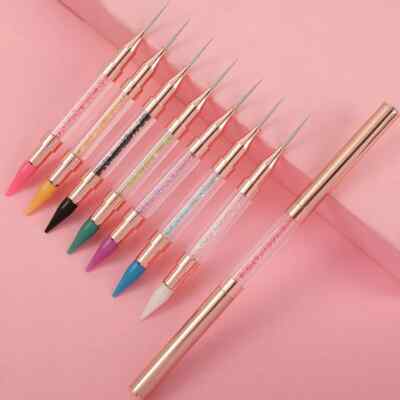 Nail Rhinestone Picker with Lid Dual-ended DIY Dotting Pen for Nail Gems Stones