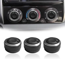3pc Aluminum A/C Fan Heater Switch Control Knob Plastic Cover Fits 05-15 Tacoma