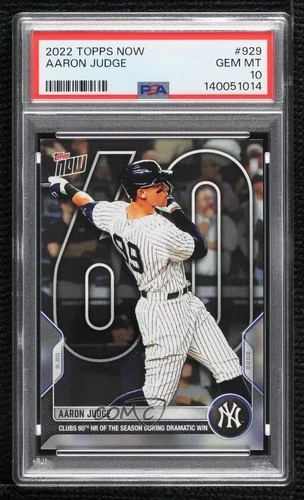 2022 Topps Now /21490 Aaron Judge #929 PSA 10 GEM MT