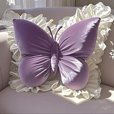 Butterfly Throw Pillow, Butterfly Shaped Decorative Pillow for Sofa Couch Bed...