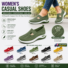 Women's Orthopedic Walking Shoes Breathable Slip On Non Slip Casual Sneakers