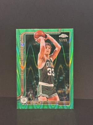 2025-26 Topps Chrome Update Larry Bird Green Raywave Refractor /99 COLOR MATCH