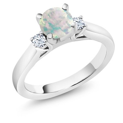 3-Stone Ring for Women | 925 Sterling Silver | Gemstone Birthstone | Round 6MM