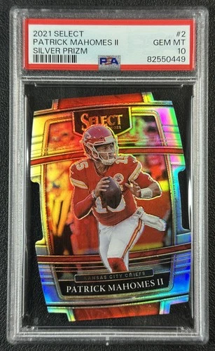 PATRICK MAHOMES II PSA 10 2021 PANINI SELECT #2 SILVER PRIZM DIE CUT CONCOURSE