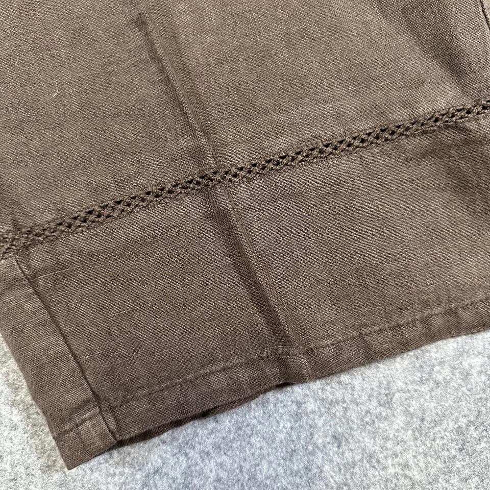 Брюки женские J. Jill большие миниатюрные коричневые льняные эластичные на талии широкие штанины сделано в США - Изображение 2 из 4