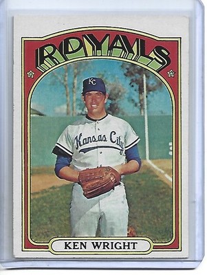 Ken Wright 1972 Topps Baseball Card Semi-High #638-Kansas City Royals