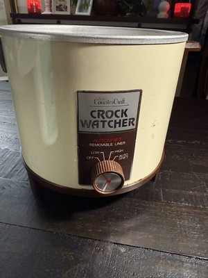 Sears CounterCraft Crock Watcher Slow Cooker Beige Brown Removable Liner Lid