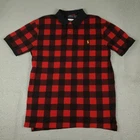 Ralph Lauren Polo Shirt Mens Size XLT Red Buffalo Plaid Pony Short Sleeve *