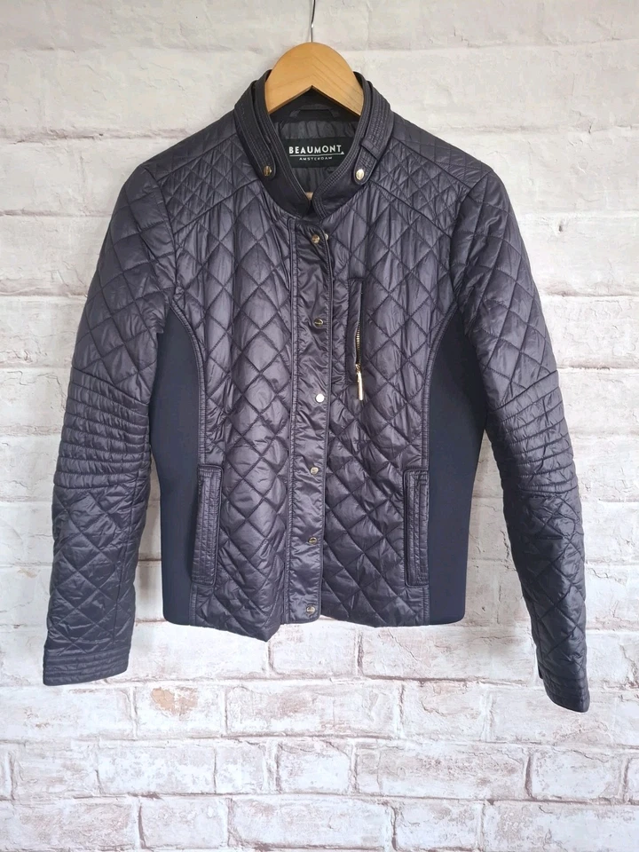 Beaumont Damen Jacke Steppjacke Gr. 38 M Marineblau Navy Übergang Freizeit 