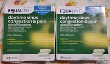 Daytime Sinus Congestion & Pain Relief Non-drowsy 48 Caplets 12/25 Equaline
