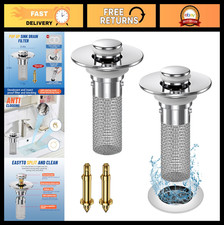 2024 Pop Up Bathroom Sink Drain Strainer Hair Catcher, Removable Stainless Steel