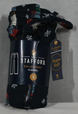 STAFFORD MENS NAVY BLUE WITH PENGUIN FIGURES PAJAMA PANTS SIZE S NEW WITH TAGS