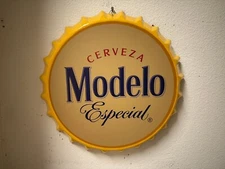 Modelo Mexican Beer 14" Metal Bottle Cap Wall Art Bar Decor