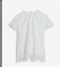 NWT Women Sheer Lace White Shirt size Small