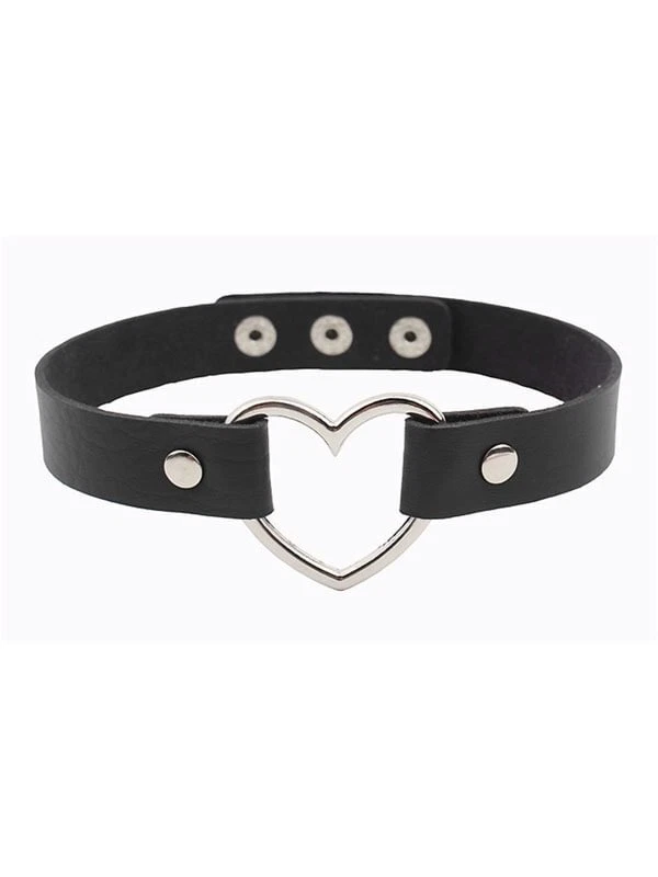 VETEMENTS Collana Choker Multicolore Gotico Punk PU Collare A Forma di Cuore Collare