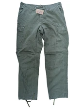 US Army Olive Green Cotton Ripstop Trousers Size 32W/30L" #498