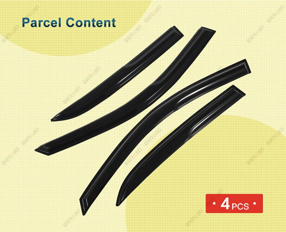 For 2003-2007 Honda Accord 4 Door Sedan Mugen Style Window Visor Sun Rain Guards - Image 4 of 4