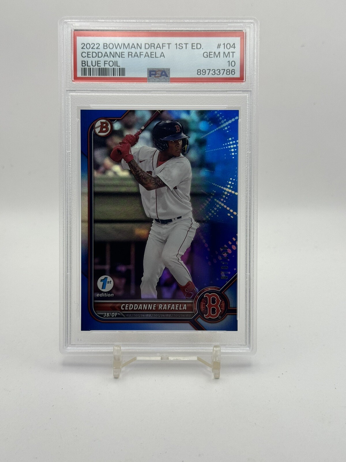 2022 Bowman 1st Edition BPPF61 Ceddanne Rafaela Blue Foil 70/150 PSA 10 🔥📈